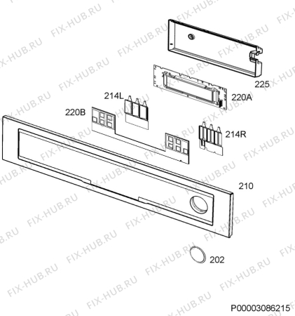 Взрыв-схема плиты (духовки) Electrolux OOS700NX - Схема узла Command panel 037